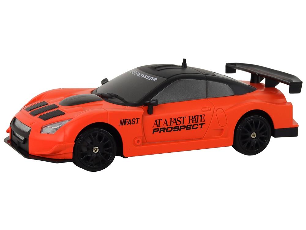 Orange R/C sportbil 1:24 med utbytbara hjul