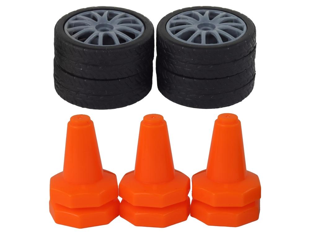 Orange R/C sportbil 1:24 med utbytbara hjul