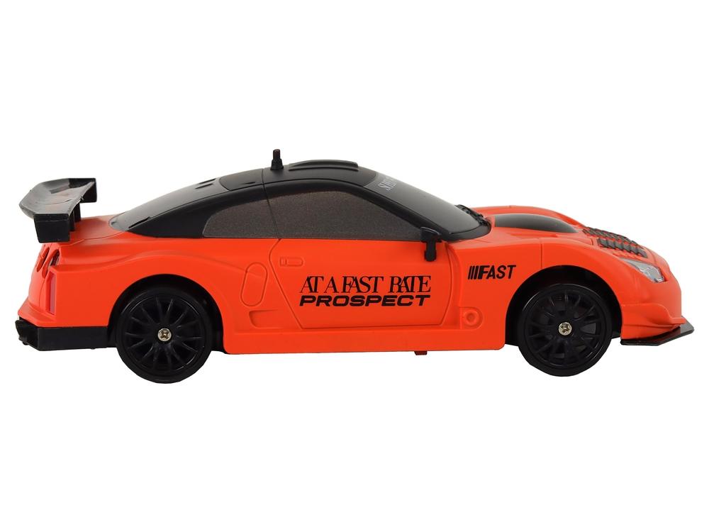 Orange R/C sportbil 1:24 med utbytbara hjul