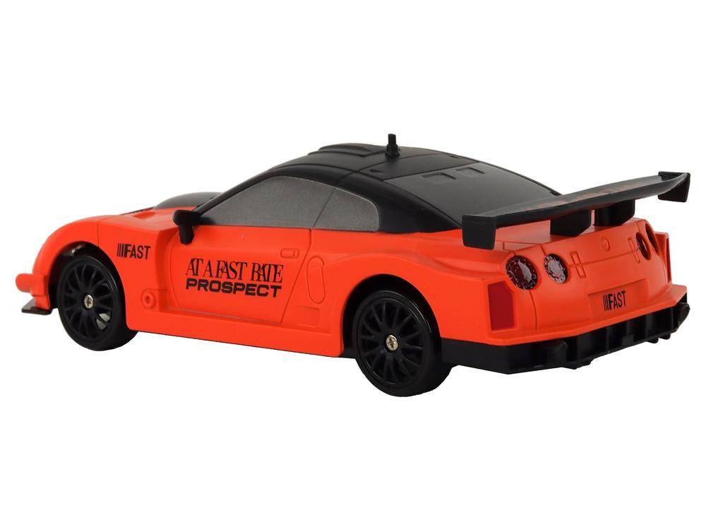 Orange R/C sportbil 1:24 med utbytbara hjul