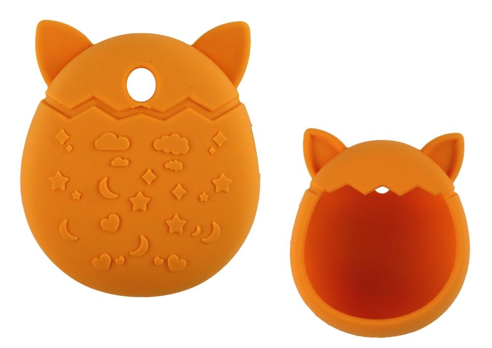 Orange kattfodral i silikon: Söt, skyddande Tamagotchi-fodral