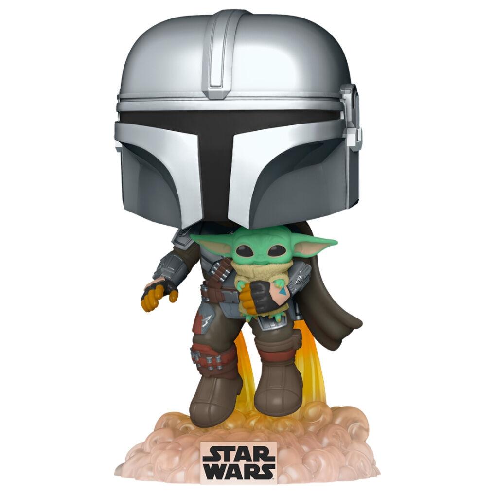 POP-figur Star Wars The Mandalorian Mando, der flyver med jetpack