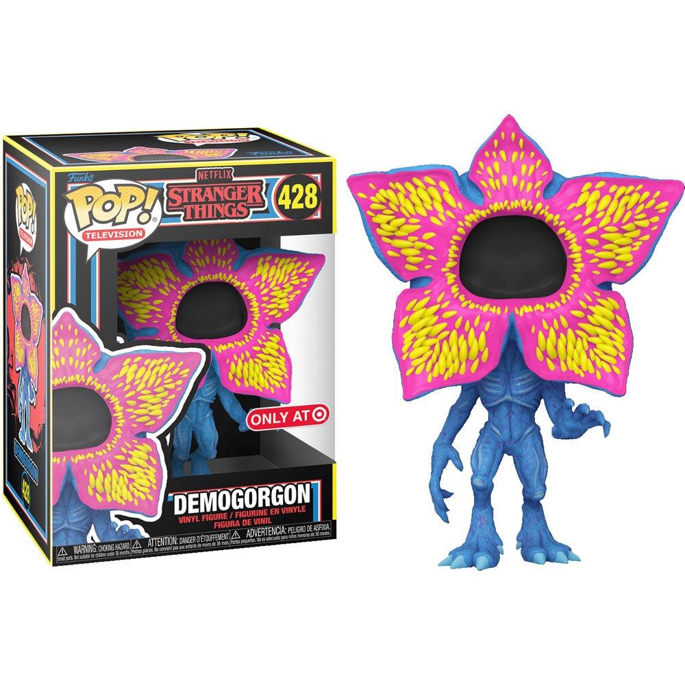 POP Figur Stranger Things Demogorgon med åbent ansigt Black Light Eksklusiv