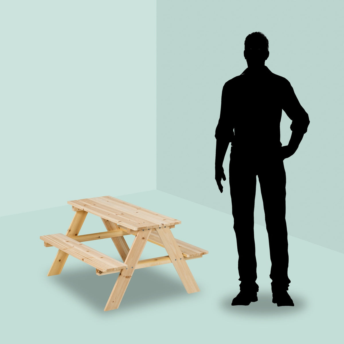 Picknickbord för barn med bänkar, utemöbler