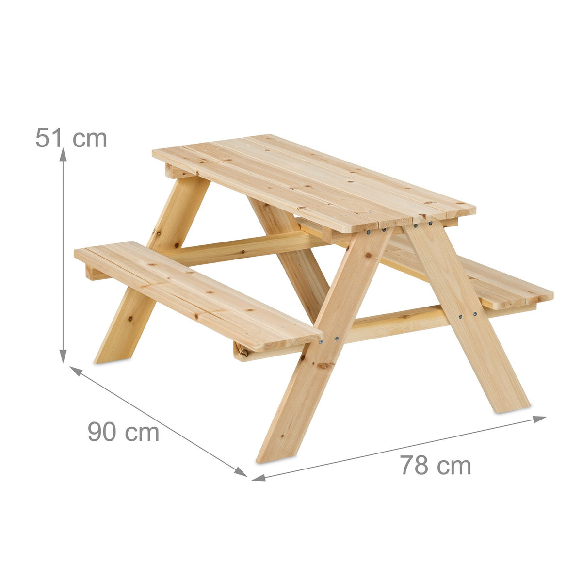 Picknickbord för barn med bänkar, utemöbler