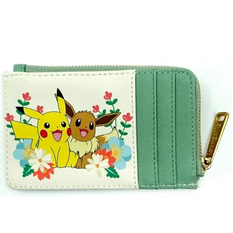 Pikachu & Eevee Floral korthållare för kort och kontanter