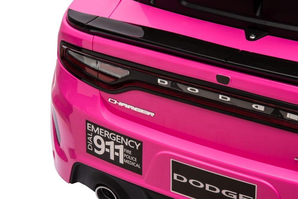 Pink Dodge Charger Police Batteribil - 107,5cm x 56,5cm