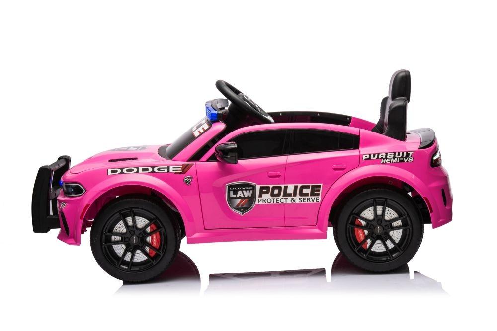 Pink Dodge Charger Police Batteribil - 107,5cm x 56,5cm