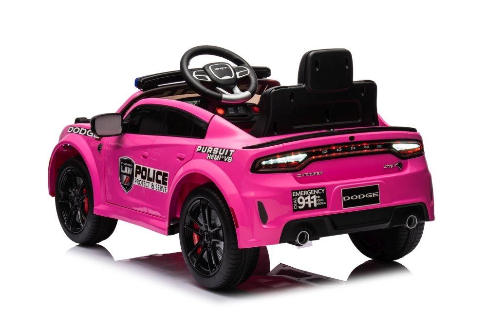 Pink Dodge Charger Police Batteribil - 107,5cm x 56,5cm