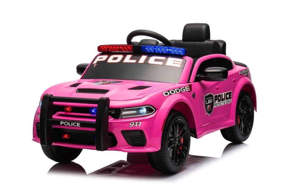 Pink Dodge Charger Police Batteribil - 107,5cm x 56,5cm