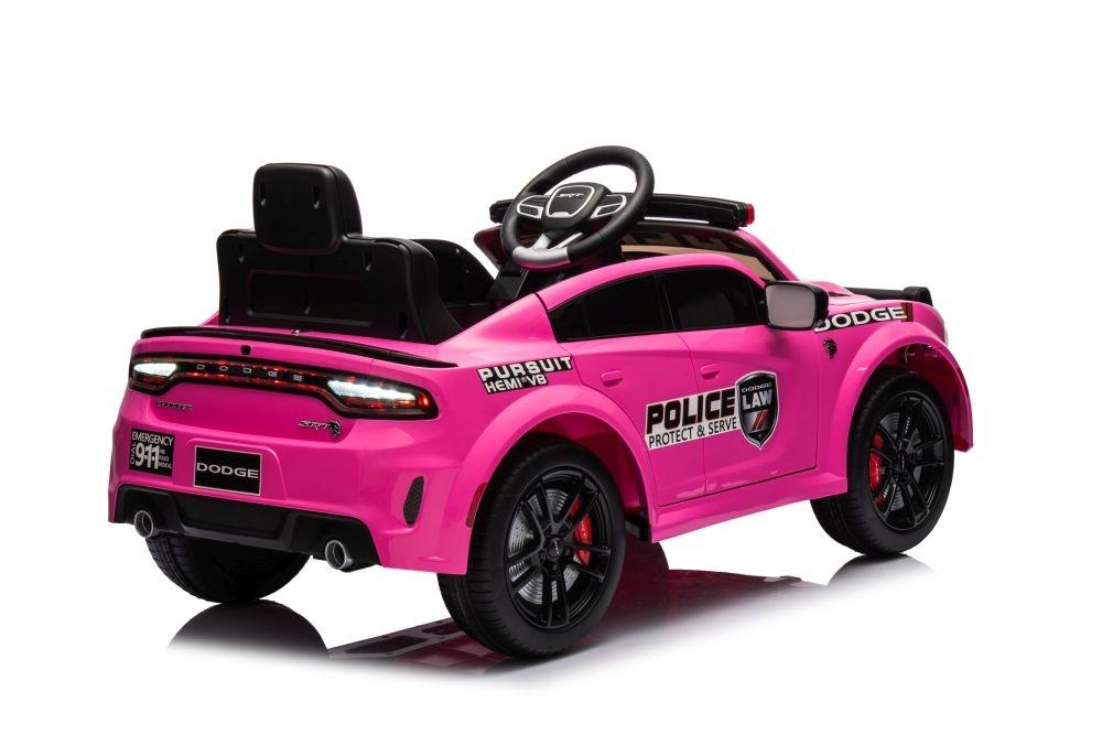 Pink Dodge Charger Police Batteribil - 107,5cm x 56,5cm