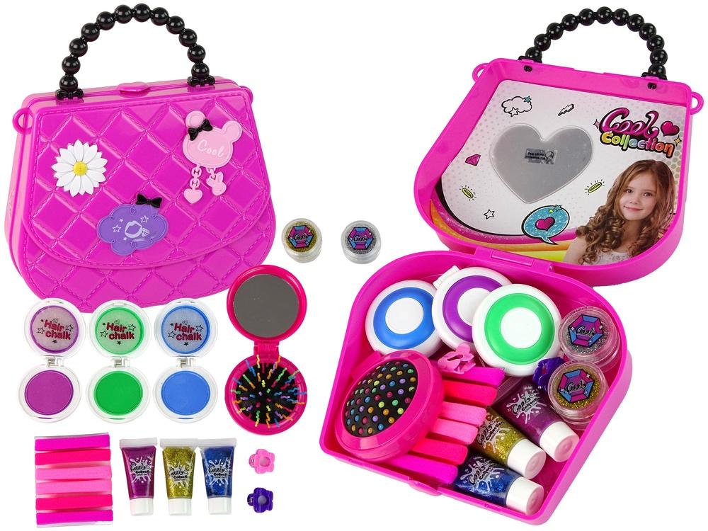 Pink Hair Styling Kit: Glitter, kridt, clips og mere! 