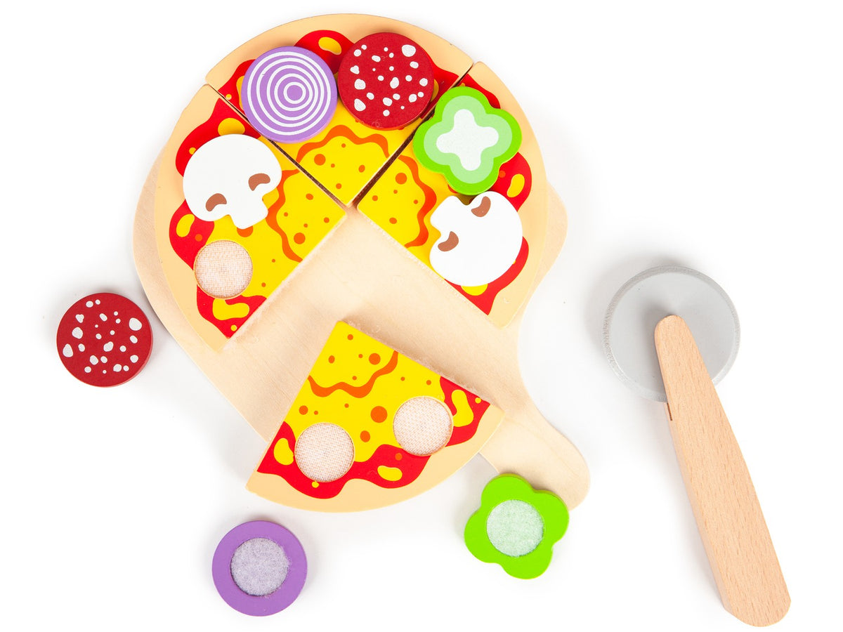 Pizzaugn i trä + kökstillbehör Ecotoy