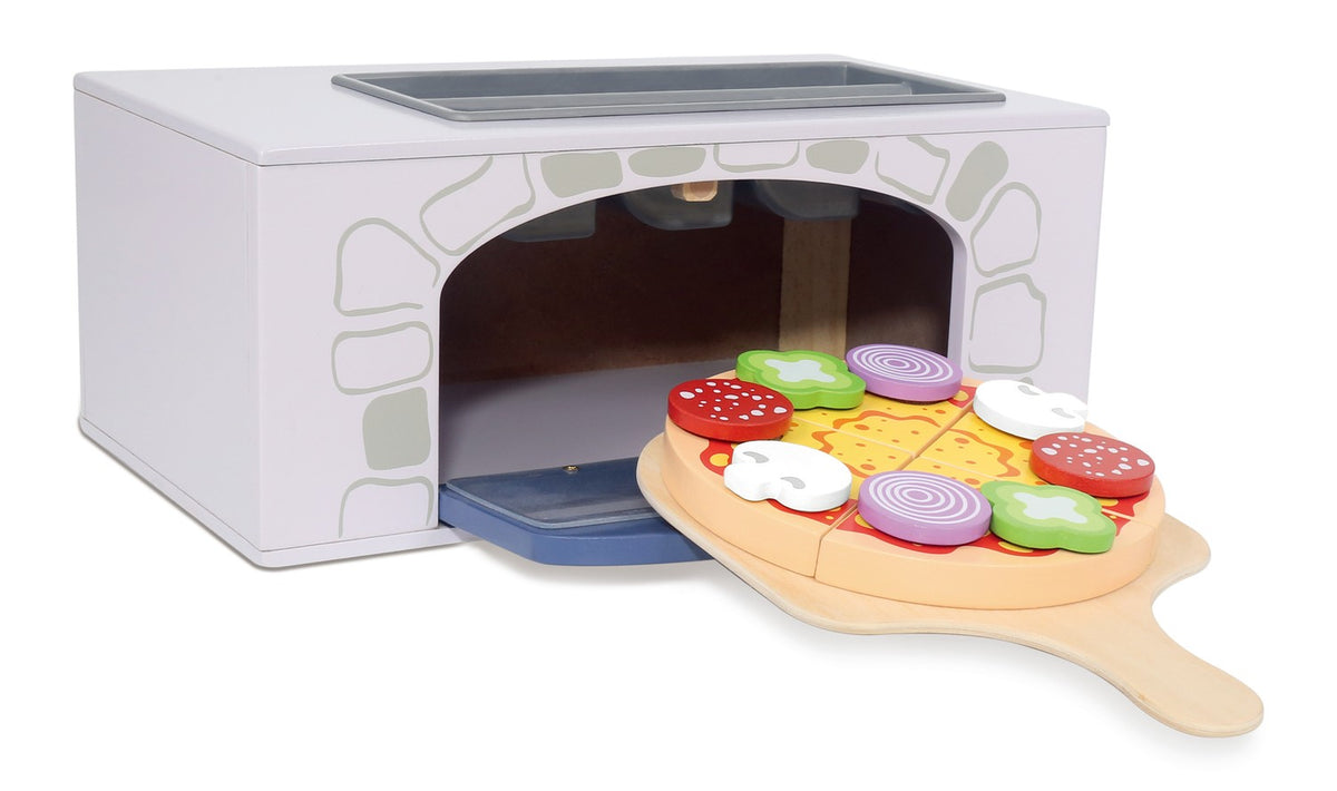 Pizzaugn i trä + kökstillbehör Ecotoy