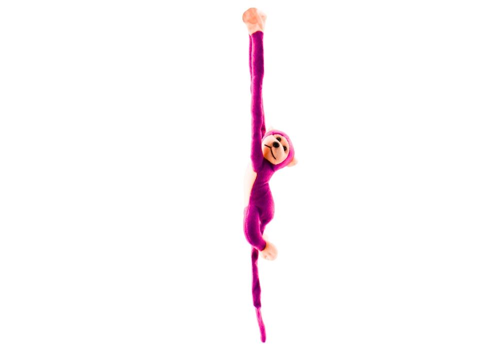 Plysj Monkey Mascot med lyd, borrelås, mørk rosa, 60 cm