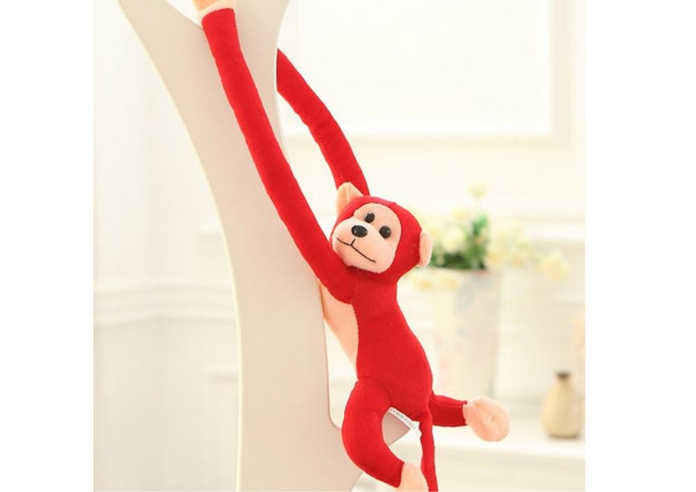 Plys Monkey Mascot med lyd og velcro, 80 cm Rød