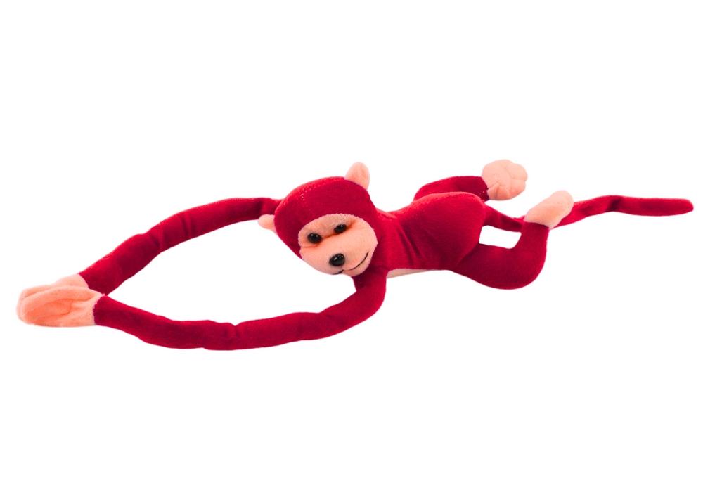 Plys Monkey Mascot med lyd og velcro, 80 cm Rød