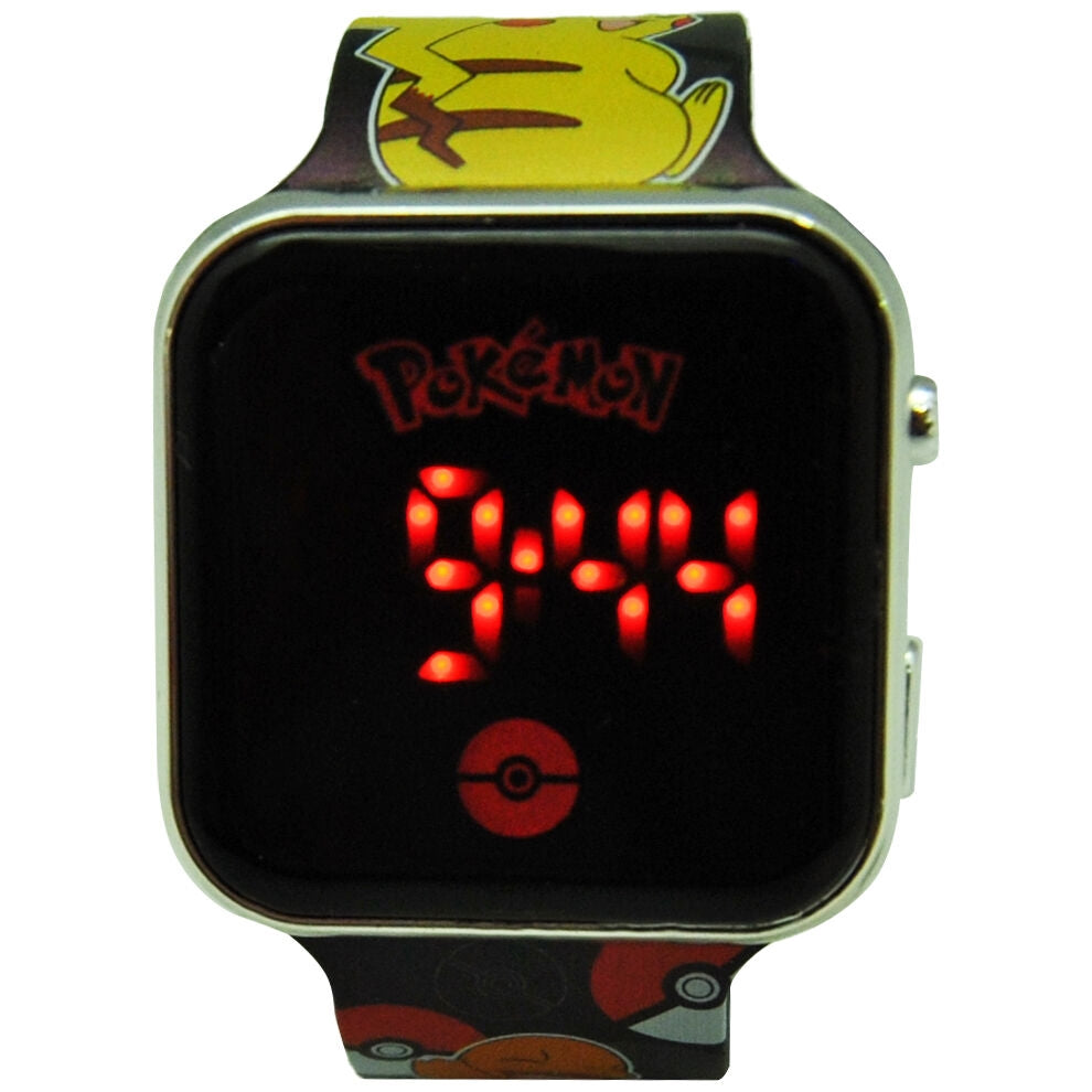 Pokemon LED-klocka med justerbar rem och ljus skärm