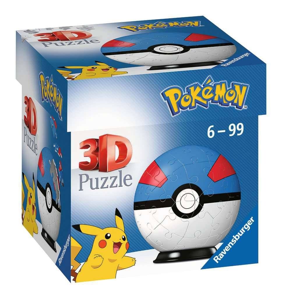 Pokémon 3D Puzzle Pokéballs: Great Ball (55 stykker)