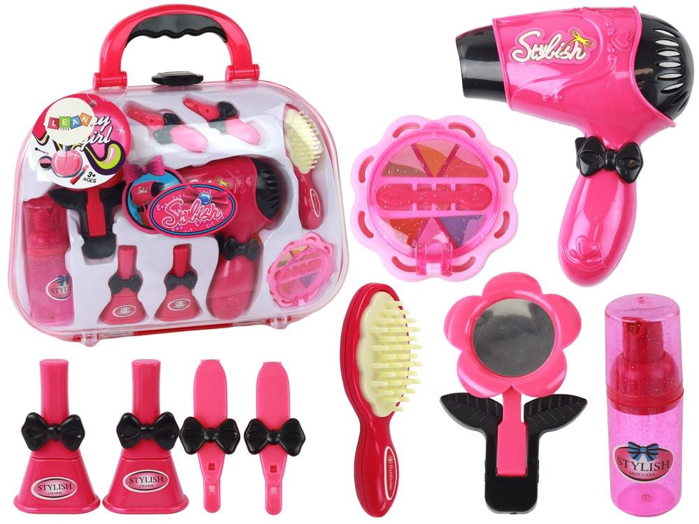 Princess Beauty Set: Pink og sort rejsetaske med tilbehør