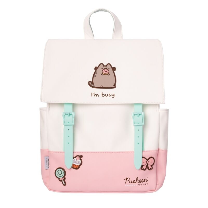 Pusheen ryggsäck 38 cm, söt kattdesign, slitstarkt material