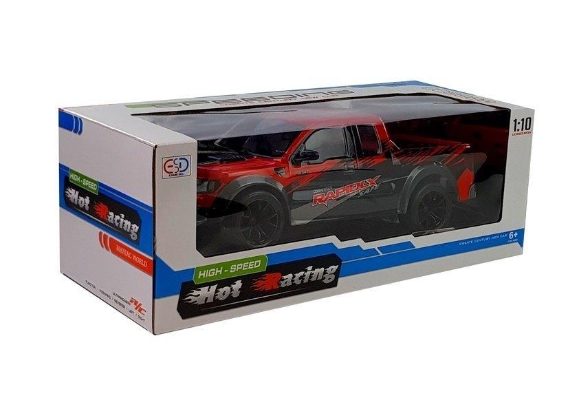 R/C 1:10 Röd Pick-Up Car - High-Speed Off-Road Adventure