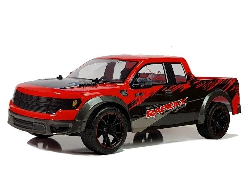 R/C 1:10 Röd Pick-Up Car - High-Speed Off-Road Adventure