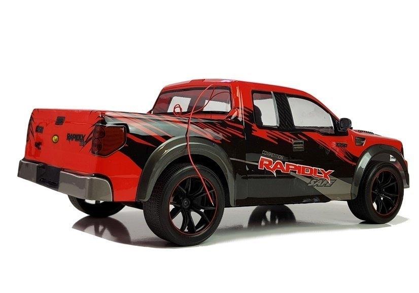 R/C 1:10 Röd Pick-Up Car - High-Speed Off-Road Adventure