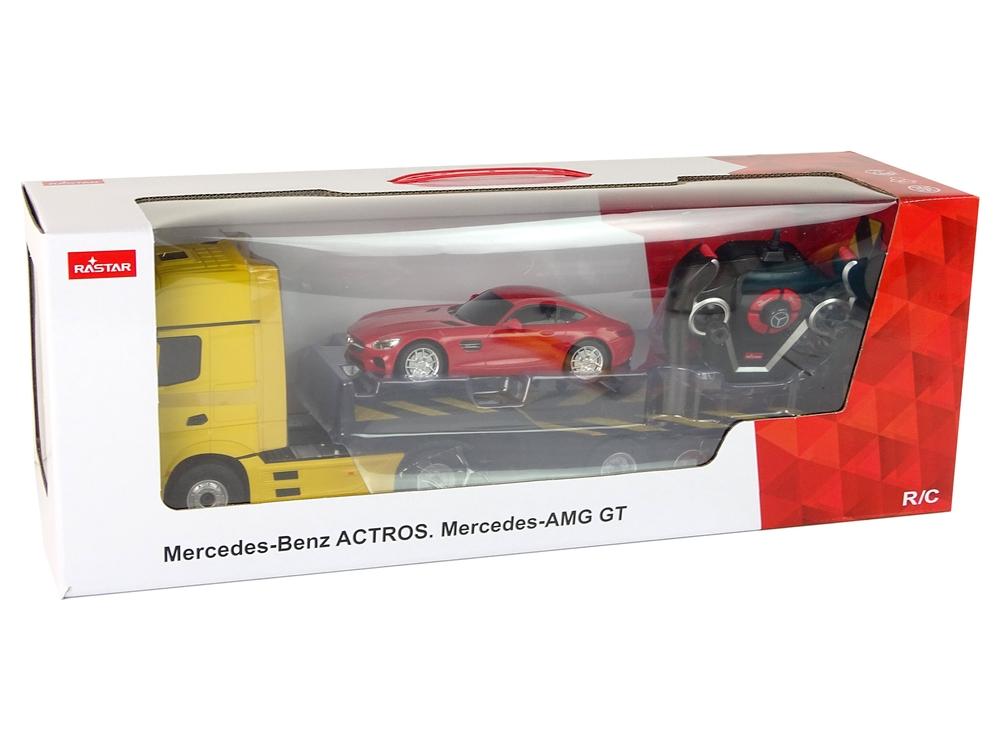 R/C Bärgningsbil Mercedes-Benz 1:26 Gul Röd med lampor