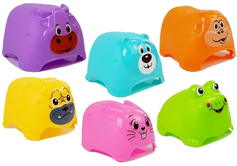 Rainbow Animal Cups Pyramid: Sikkert, farverigt babyudviklingslegetøj