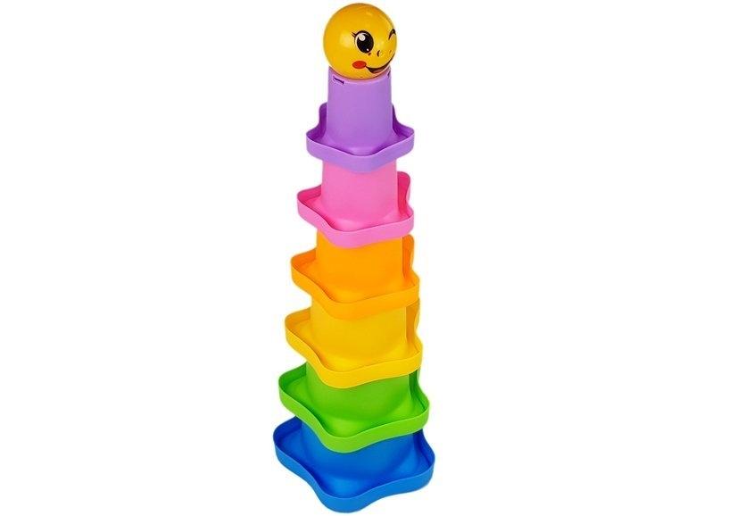 **Rainbow Pyramid Cups: Säker, färgglad och utvecklande leksak**