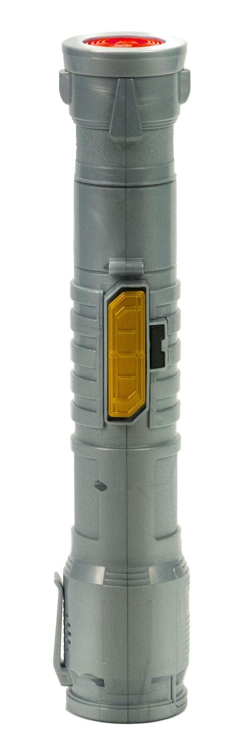 Röd ljussabel med ljud- och ljuseffekter