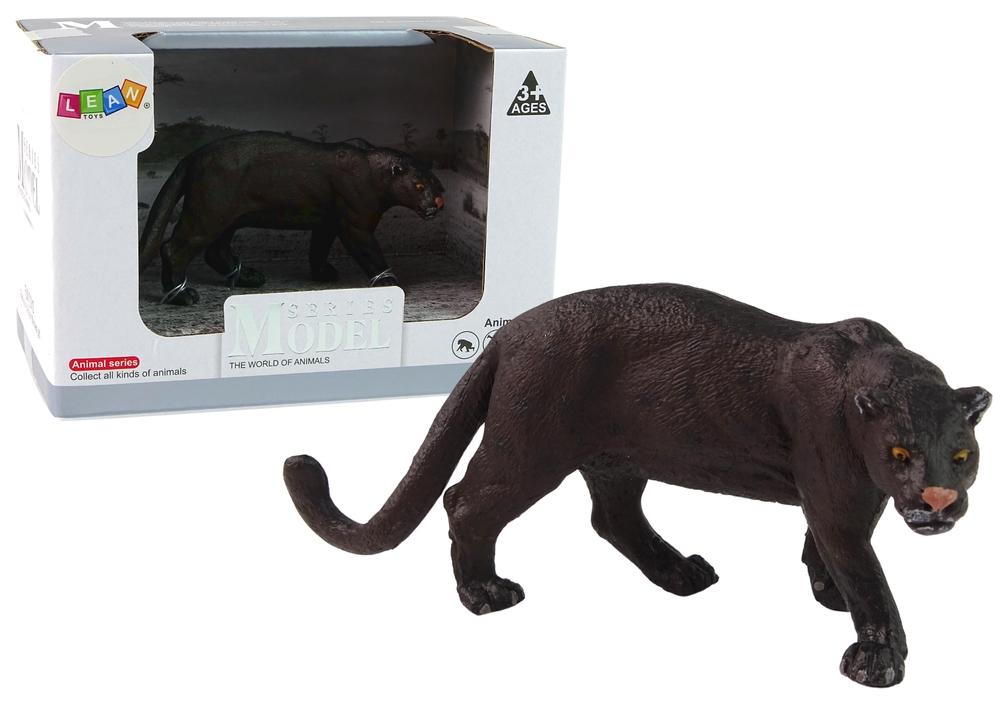 Realistisk Black Panther Animal Figurine Set för kreativ lek