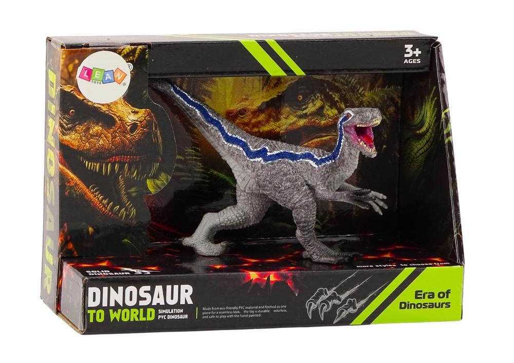 Realistisk grå Velociraptor dinosaur figur - 16 cm