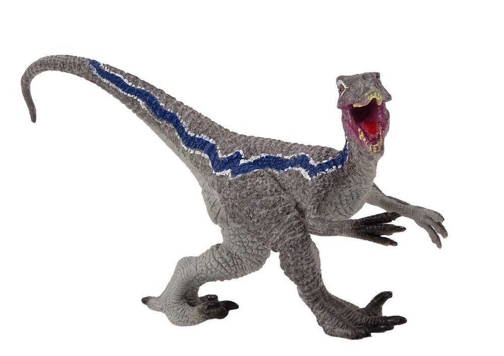 Realistisk grå Velociraptor dinosaur figur - 16 cm