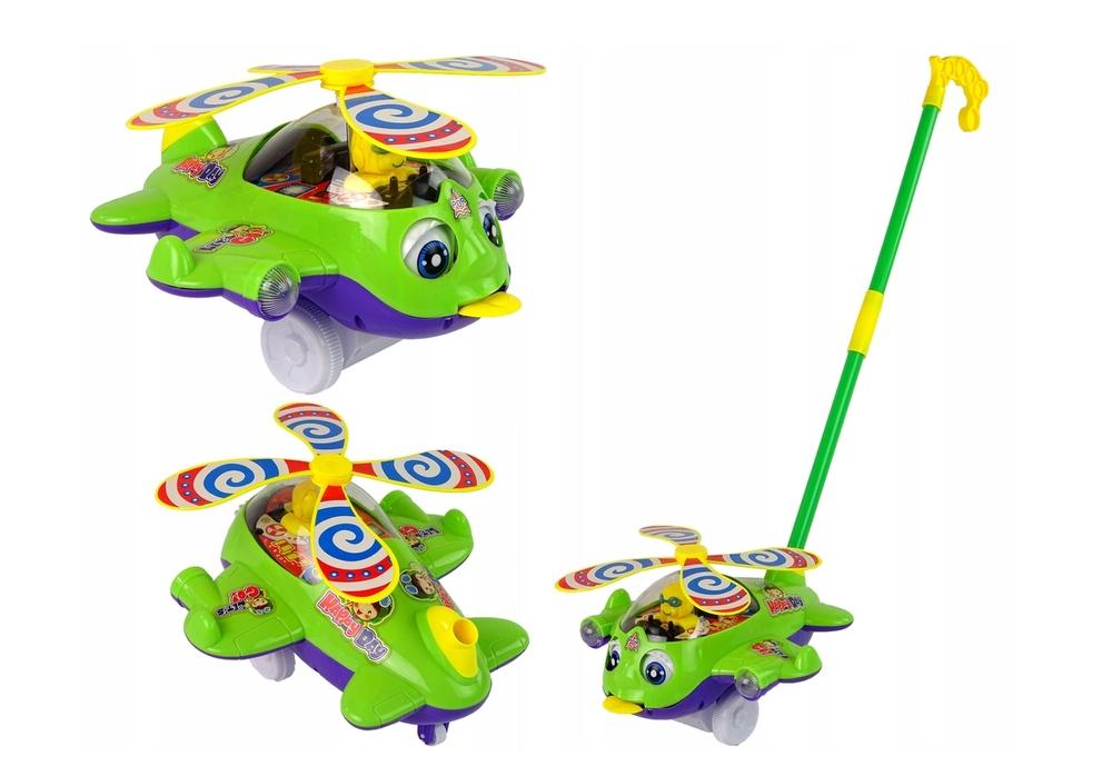 Sjov Green Plane Pusher: Ringende klokke, Pilot &amp; Moving Eyes