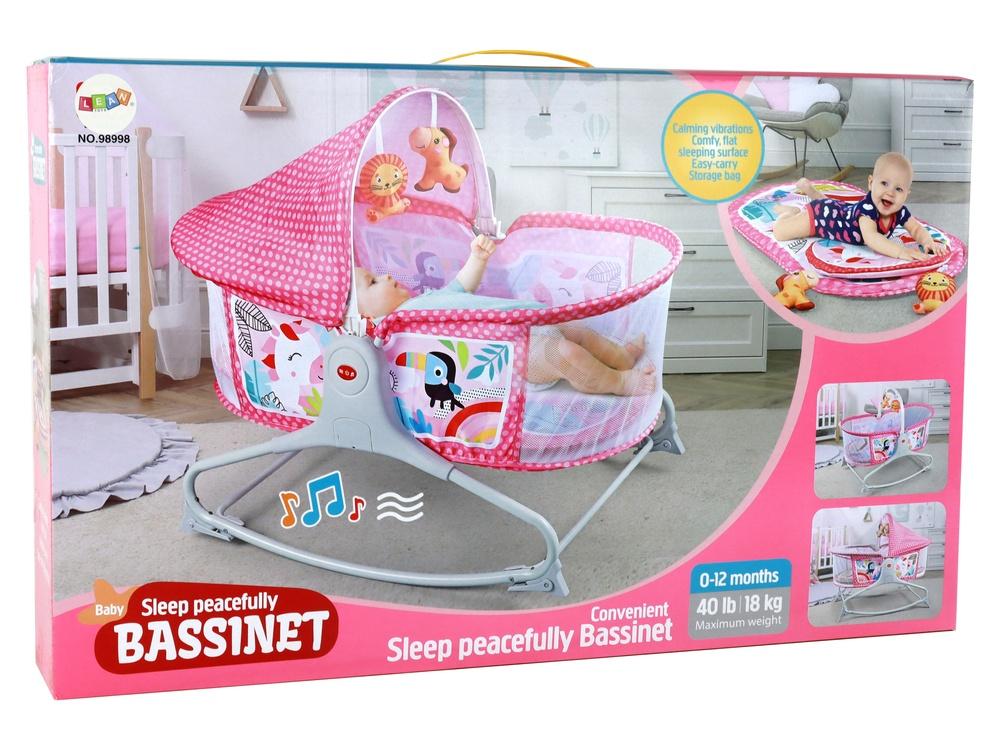 Pink 2in1 Baby Rocker: seng, måtte, lyd og vibration