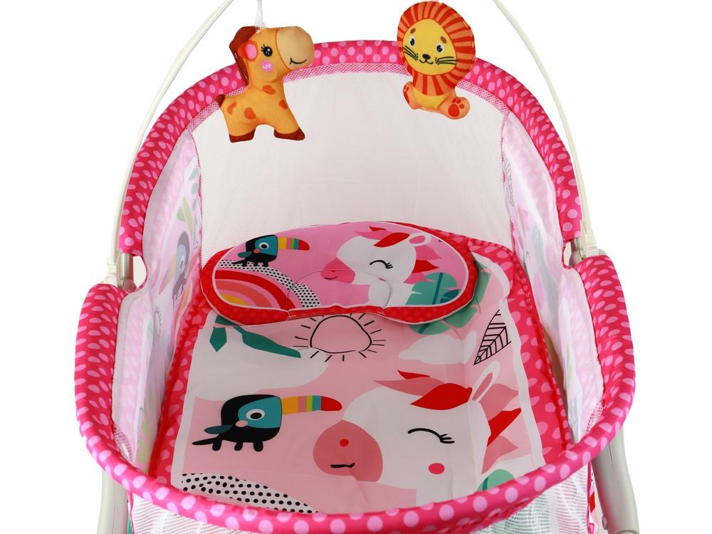 Pink 2in1 Baby Rocker: seng, måtte, lyd og vibration