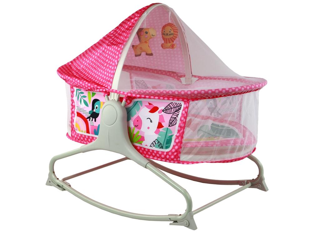 Pink 2in1 Baby Rocker: seng, måtte, lyd og vibration