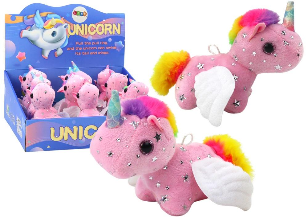 Pink Unicorn plys hoppehest med vinger og stjerner