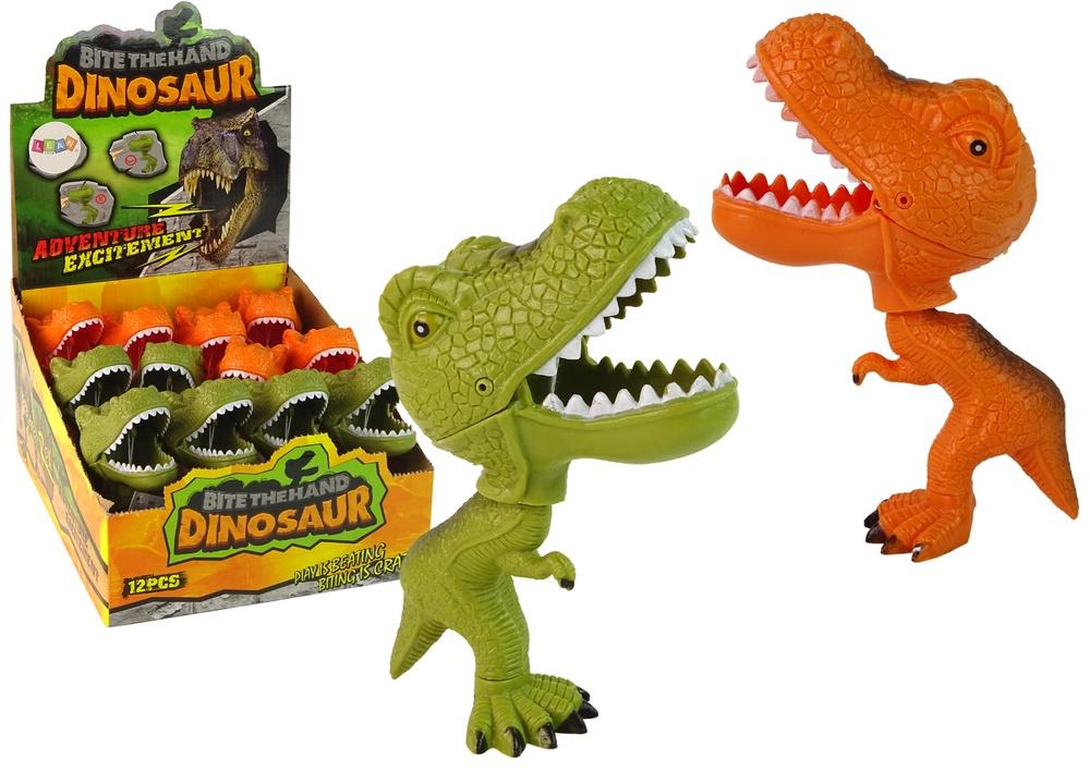 Bevægelig bidende T-Rex figur - vælg grøn eller orange!