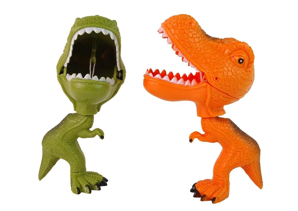 Bevægelig bidende T-Rex figur - vælg grøn eller orange!