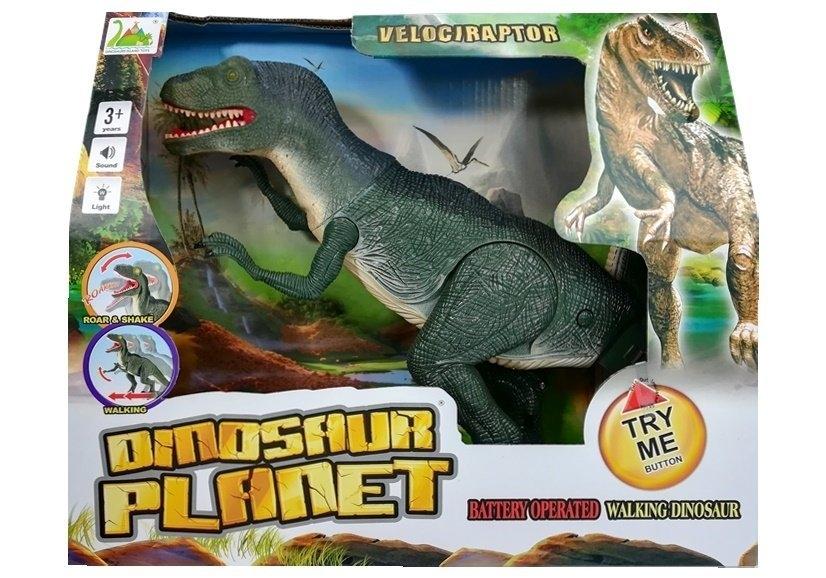 Brølende Velociraptor dinosaurleke med lys og bevegelse