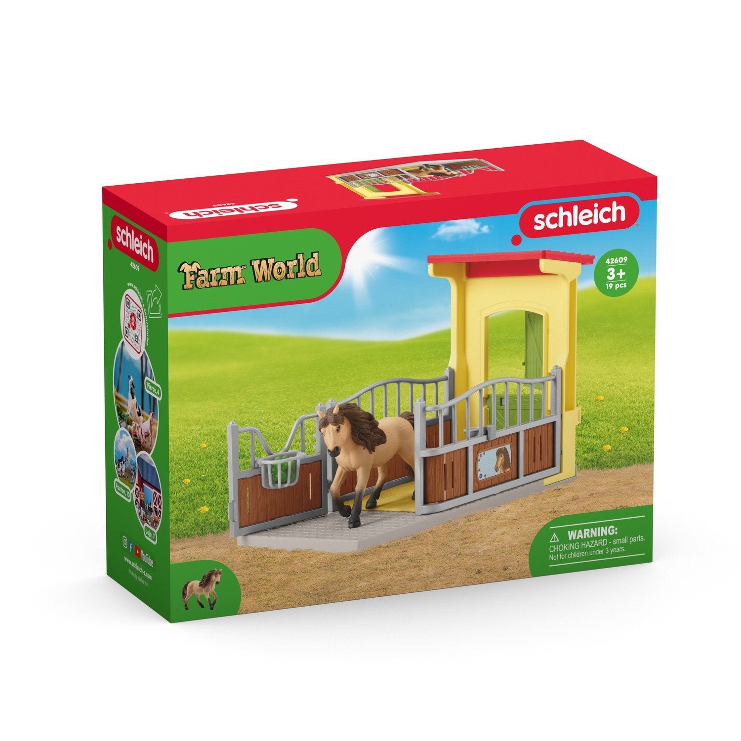 Schleich Farm World Legesæt Ponyboks med islandsk ponyhingst