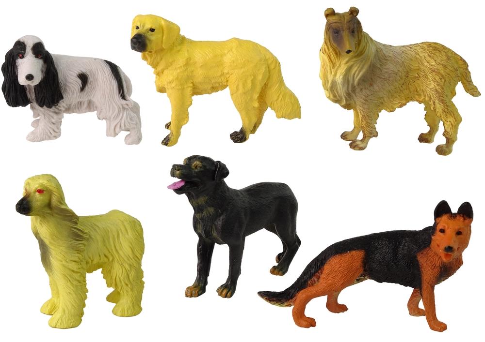 Set med 6 realistiska hundfigurer för barn - kända raser