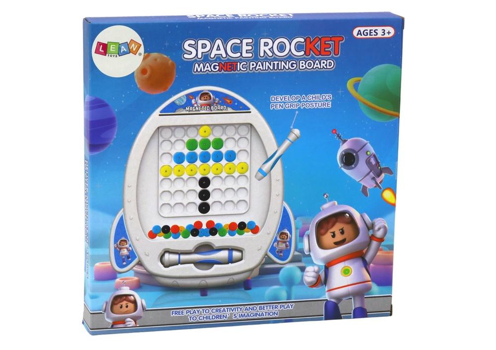 Space Rocket Magnetic Board: 7 mönster och penna för lek