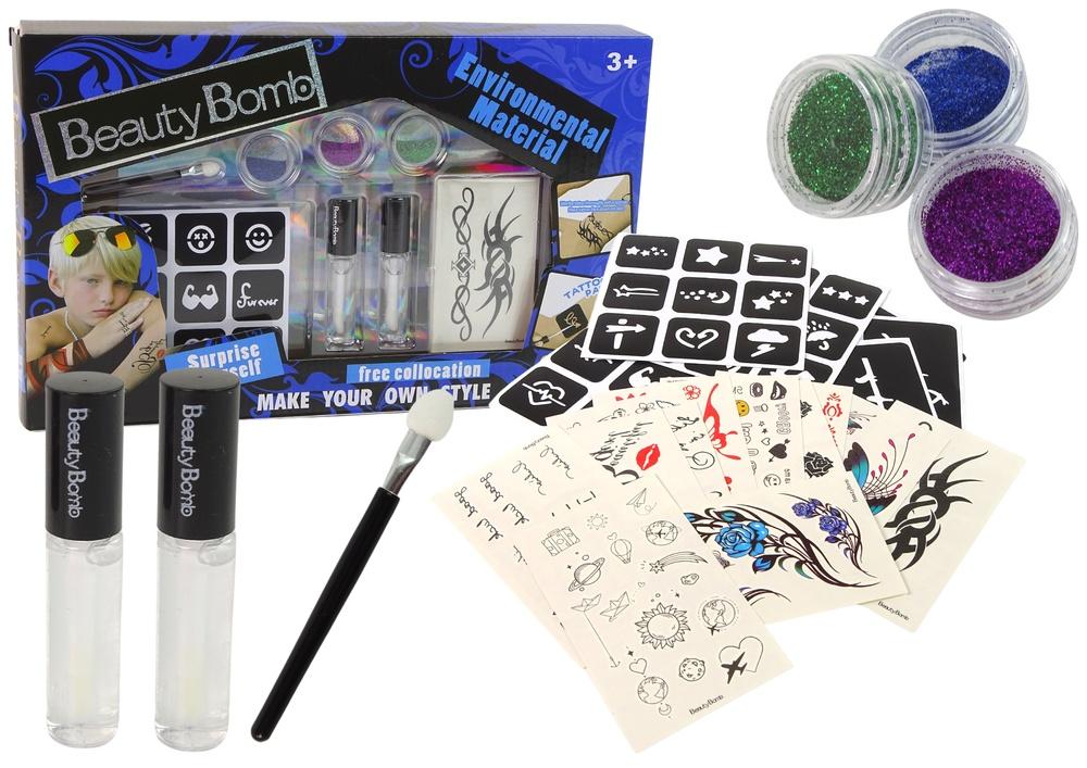 Sparkling Kids Tattoo Kit: Sikre, sjove glitterstencils til fester