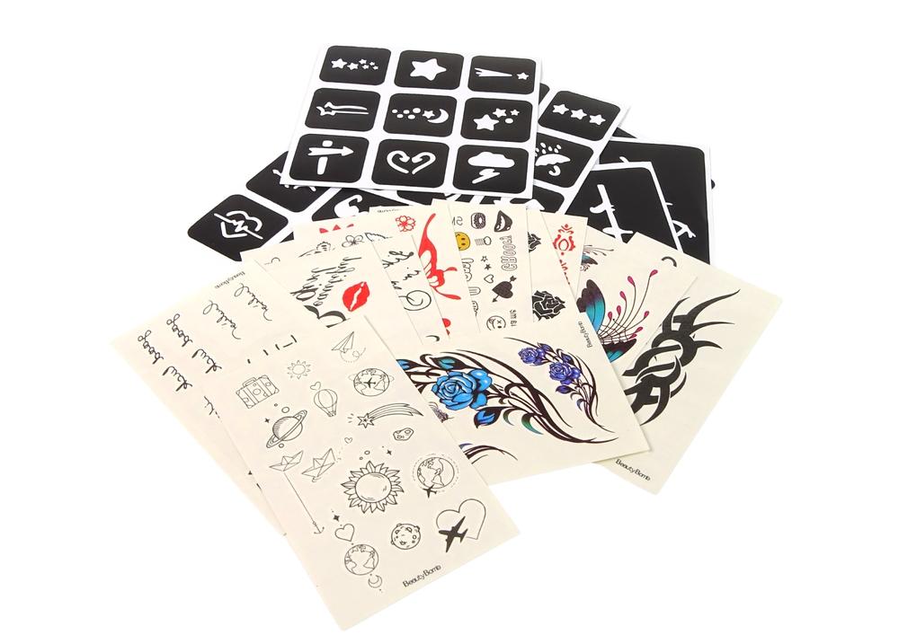 Sparkling Kids Tattoo Kit: Sikre, sjove glitterstencils til fester