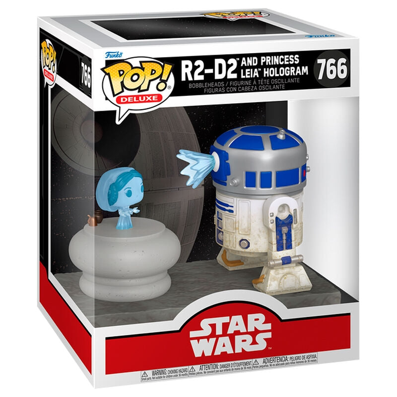 Star Wars R2-D2 figur med prinsessan Leia hologramdisplay