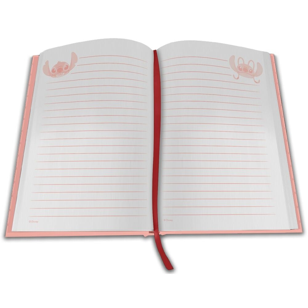 Stitch Notebook med digital klocka, perfekt för skola och arbete